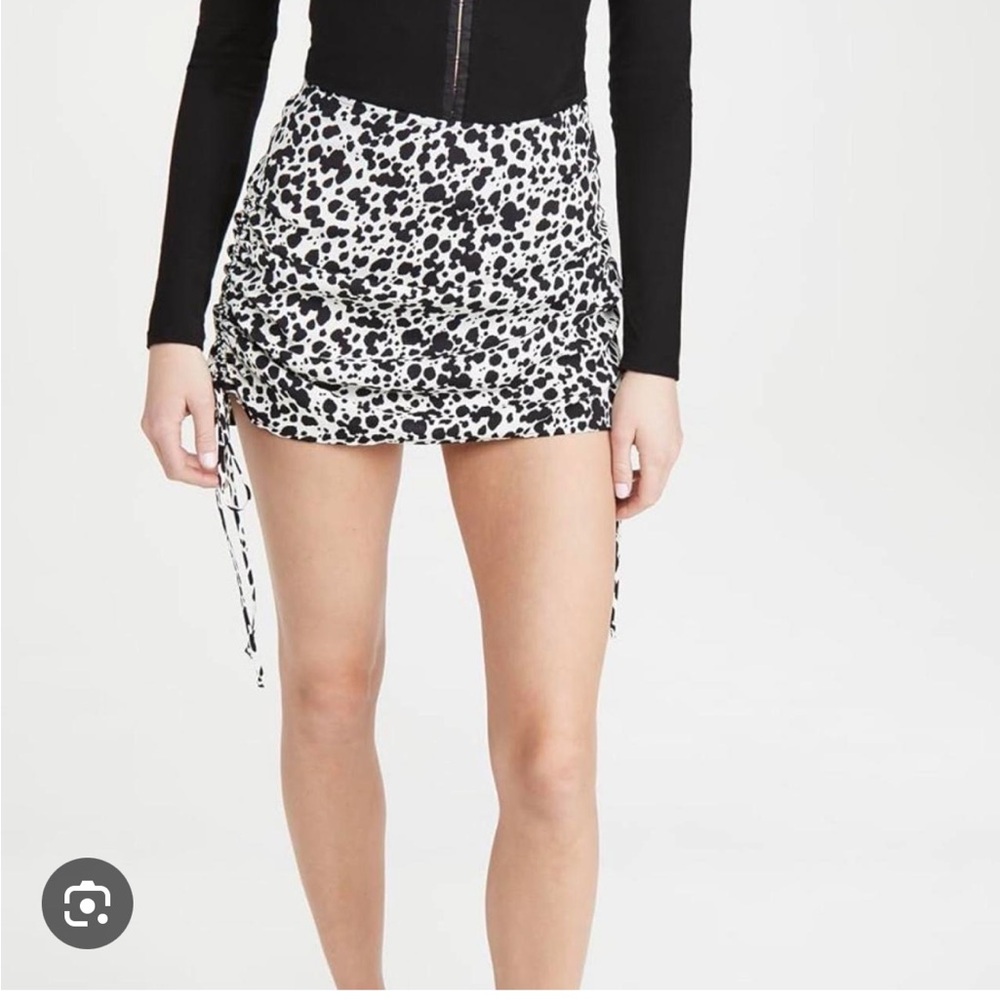 Reformation Black and White Mini Skirt